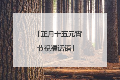 正月十五元宵节祝福话语