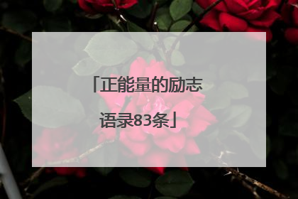 正能量的励志语录83条