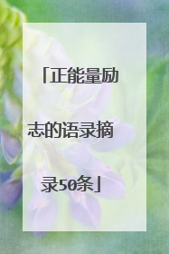 正能量励志的语录摘录50条