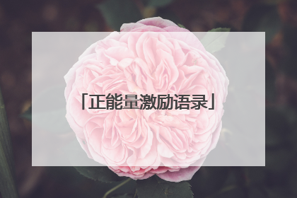 正能量激励语录