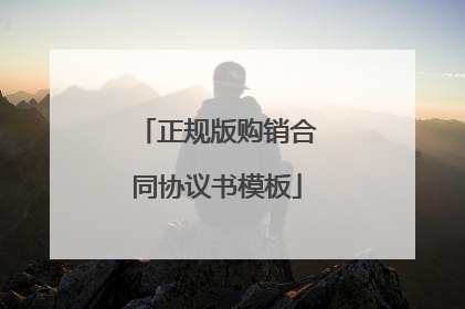 正规版购销合同协议书模板