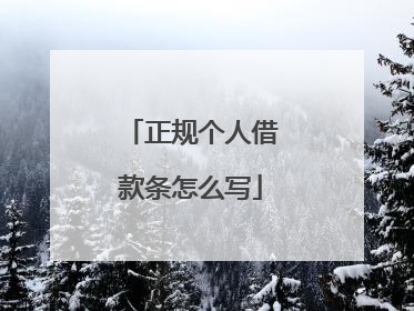 正规个人借款条怎么写