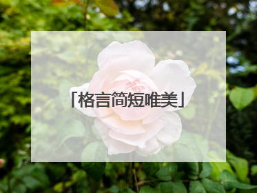 格言简短唯美