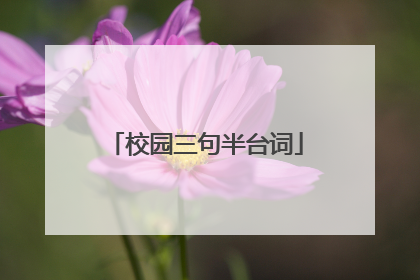 校园三句半台词