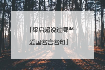 梁启超说过哪些爱国名言名句