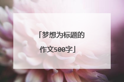 梦想为标题的作文500字