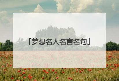 梦想名人名言名句