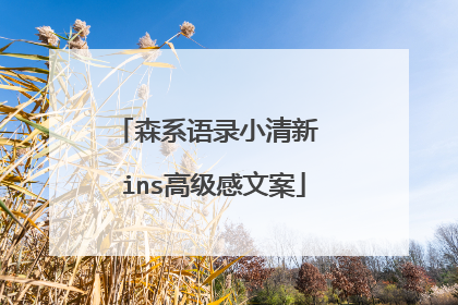 森系语录小清新 ins高级感文案