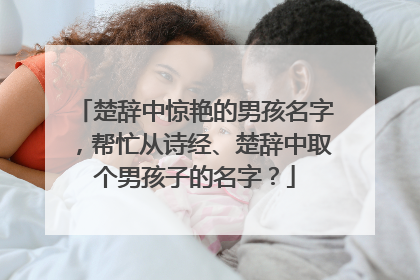 楚辞中惊艳的男孩名字，帮忙从诗经、楚辞中取个男孩子的名字？