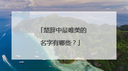 楚辞中最唯美的名字有哪些？