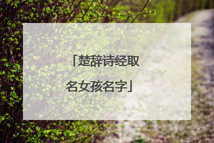 楚辞诗经取名女孩名字