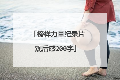 榜样力量纪录片观后感200字