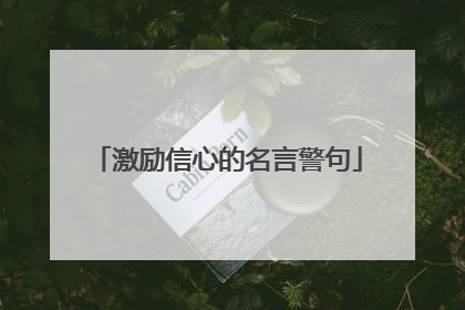 激励信心的名言警句