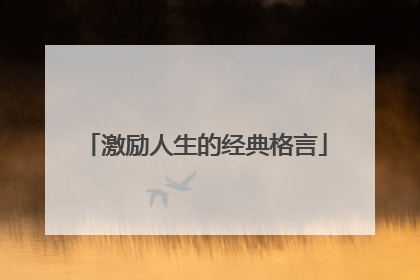 激励人生的经典格言