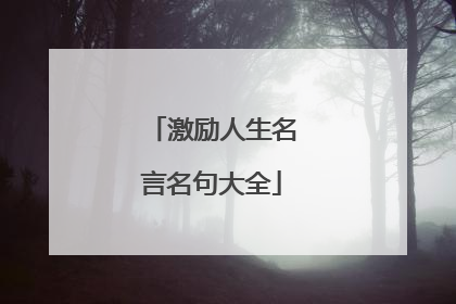 激励人生名言名句大全