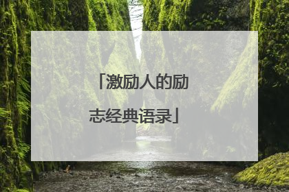 激励人的励志经典语录