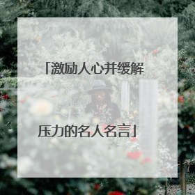 激励人心并缓解压力的名人名言