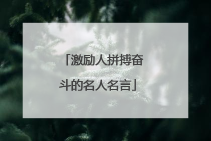 激励人拼搏奋斗的名人名言