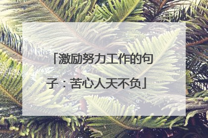 激励努力工作的句子：苦心人天不负