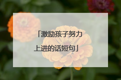 激励孩子努力上进的话短句