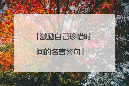 激励自己珍惜时间的名言警句