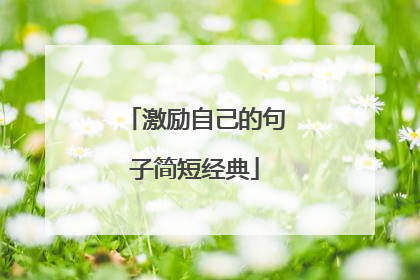 激励自己的句子简短经典