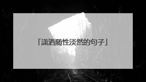 潇洒随性淡然的句子