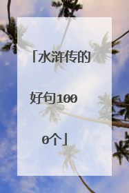 水浒传的好句1000个