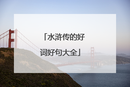 水浒传的好词好句大全