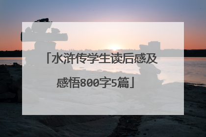 水浒传学生读后感及感悟800字5篇
