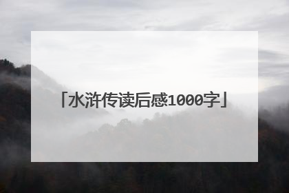 水浒传读后感1000字