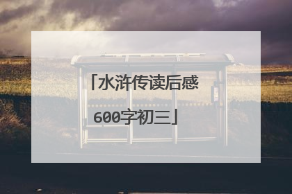 水浒传读后感600字初三
