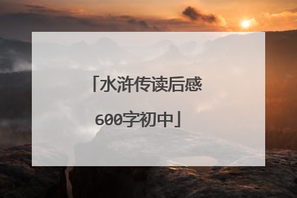 水浒传读后感600字初中