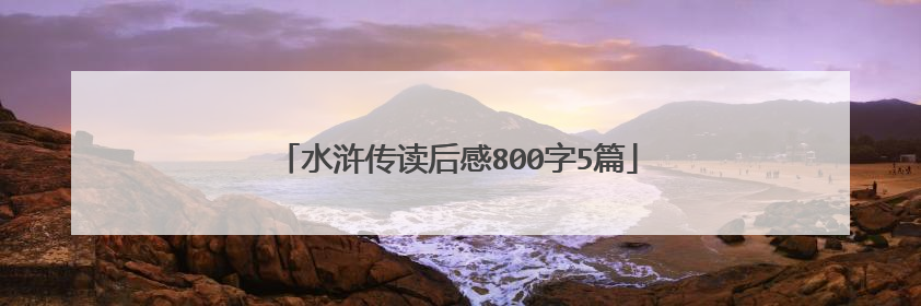 水浒传读后感800字5篇