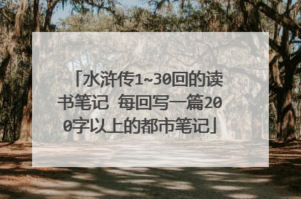 水浒传1~30回的读书笔记 每回写一篇200字以上的都市笔记