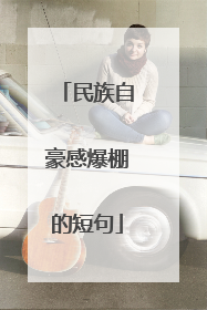 民族自豪感爆棚的短句