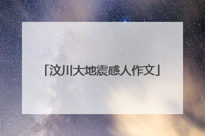 汶川大地震感人作文