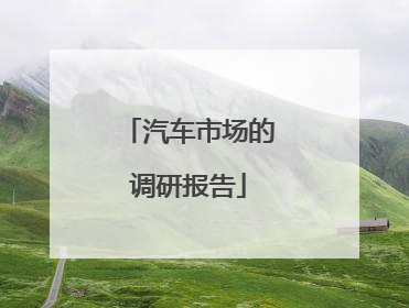 汽车市场的调研报告
