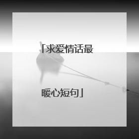 求爱情话最暖心短句