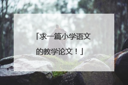 求一篇小学语文的教学论文！