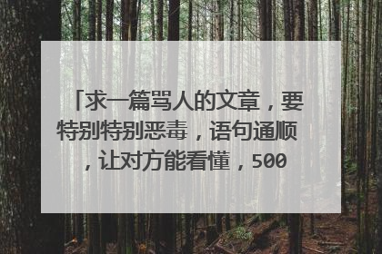 求一篇骂人的文章，要特别特别恶毒，语句通顺，让对方能看懂，500—1000字左右。最好1000左右
