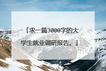 求一篇3000字的大学生就业调研报告。