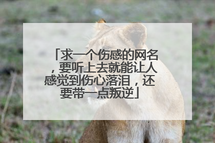 求一个伤感的网名,要听上去就能让人感觉到伤心落泪,还要带一点叛逆