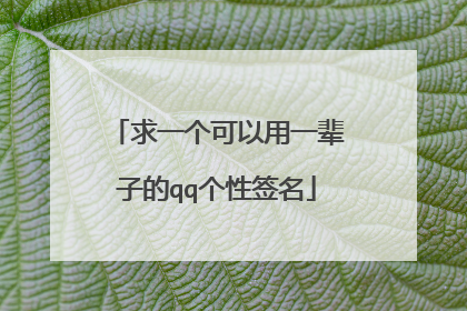 求一个可以用一辈子的qq个性签名