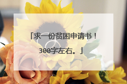 求一份贫困申请书！ 300字左右。