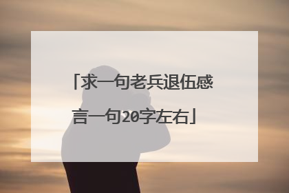 求一句老兵退伍感言一句20字左右