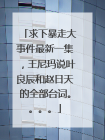求下暴走大事件最新一集，王尼玛说叶良辰和赵日天的全部台词。。。。