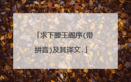 求下滕王阁序(带拼音)及其译文.