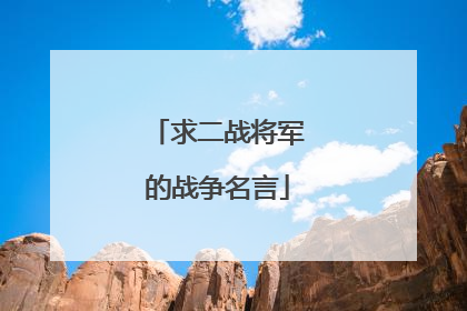 求二战将军的战争名言