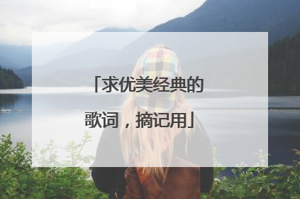 求优美经典的歌词，摘记用